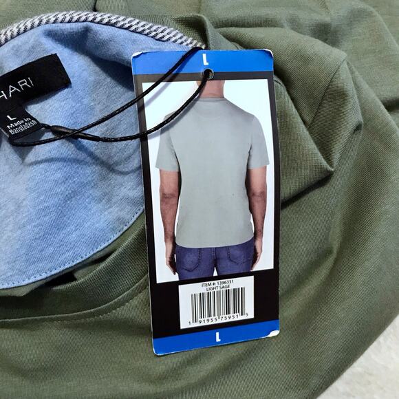 Tahari NWT Green Pocket Tee Men L - Picture 9 of 11